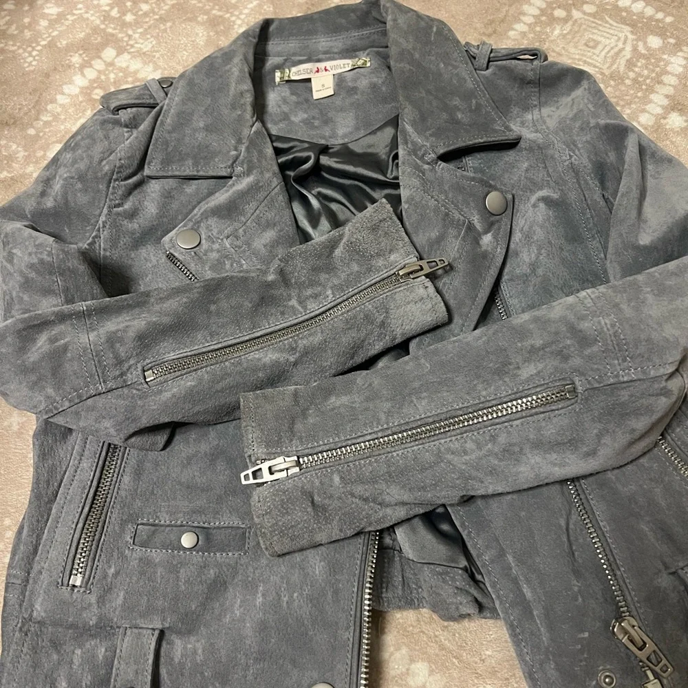 Chelsea & Violet Leather Moto Jacket Size S - Picture 2 of 4